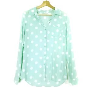 Splendid | Mint Green Polka-dot Button Up Shirt